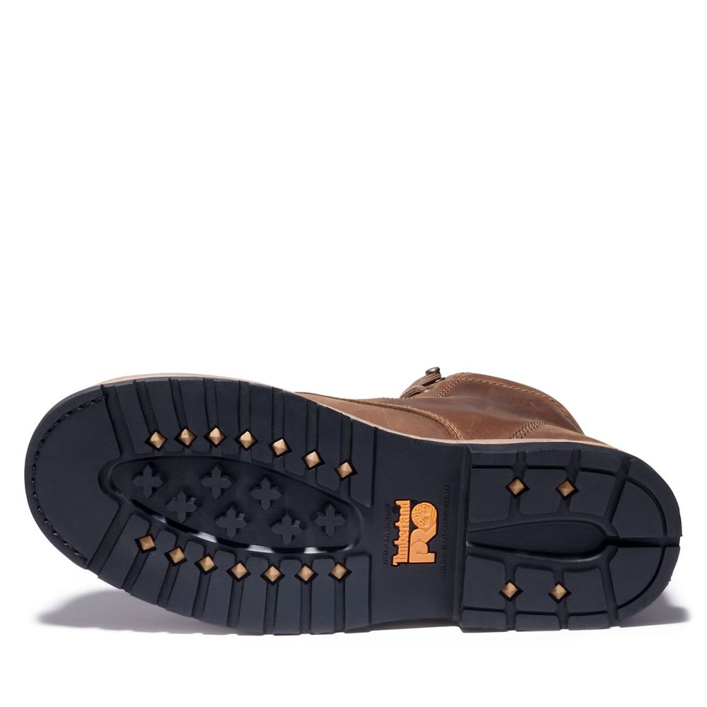 Timberland Pro Μποτακια Ανδρικα Καφε - Millworks 6\" Moc Comp Toe - Greece 7316295-HI